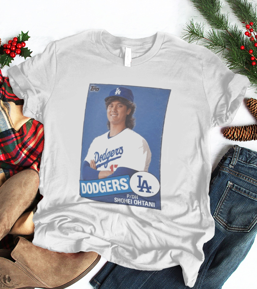Shohei Ohtani Dodgers P/DH 80s Topps Los Angeles Baseball Card T-Shirt