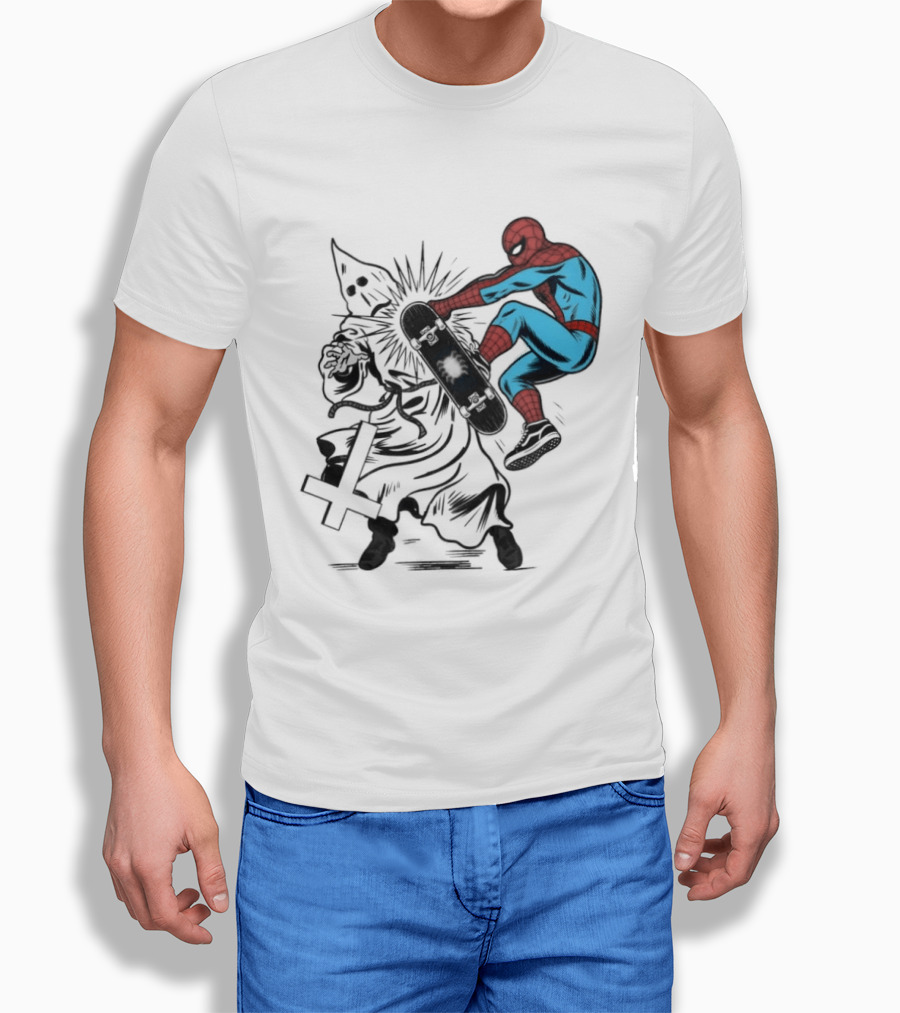 Spider Man Anti Racism Skateboard Pop Culture T-Shirt