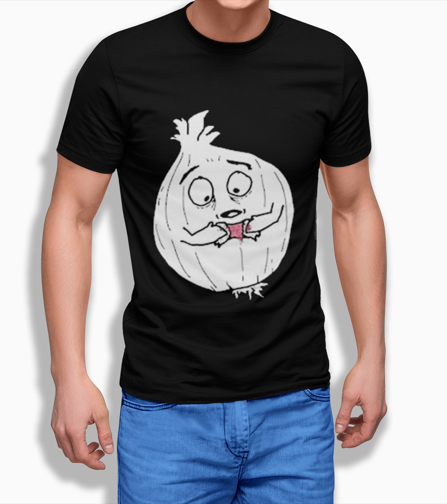 Garlic Shrinkage Funny Cartoon Onion T-Shirt