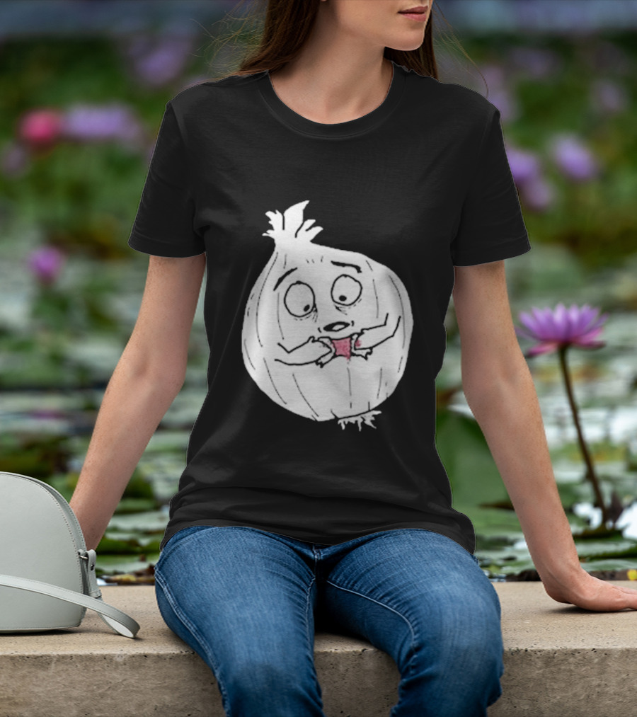 Garlic Shrinkage Funny Cartoon Onion T-Shirt