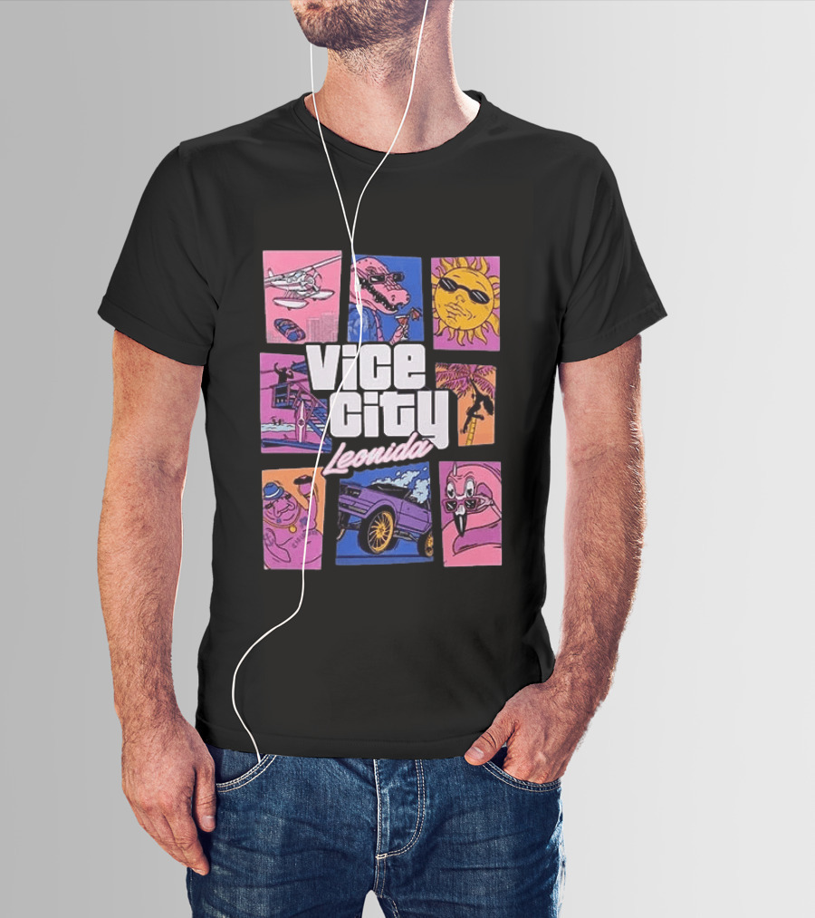 Vice City Leonida Original Black Grand Theft Auto VI Goodtime State T-Shirt