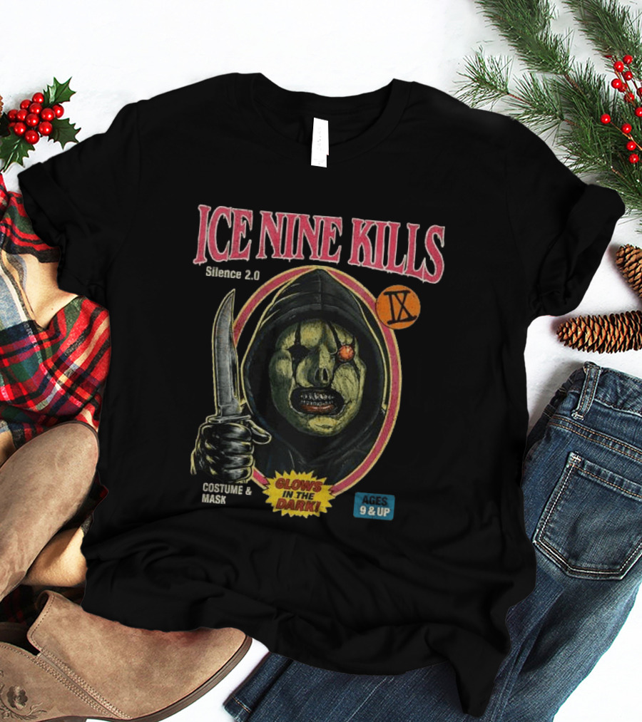 Ice Nine Kills Silence 2.0 Mask Costume Glows In The Dark Ages 9 And Up T-Shirt