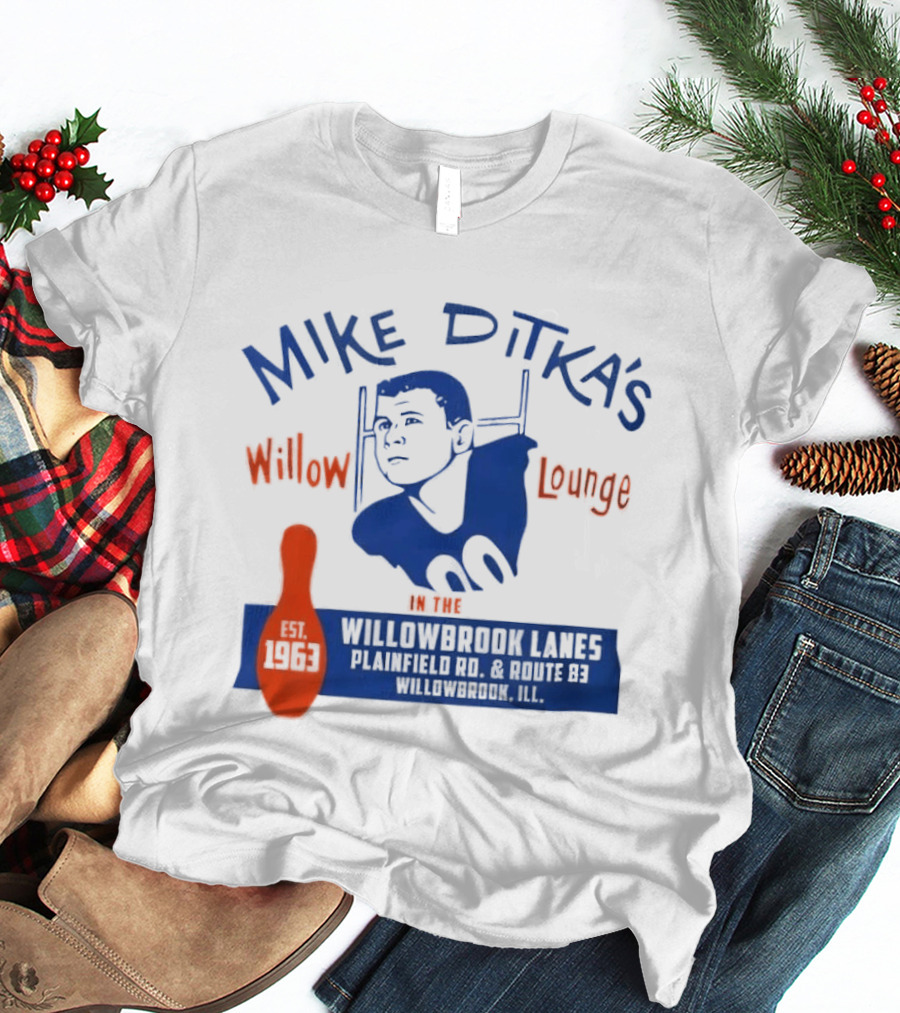 Mike Ditka's Willow Lounge Northwest Highway Chicago Retro Blue And Orange Appeal T-Shirt