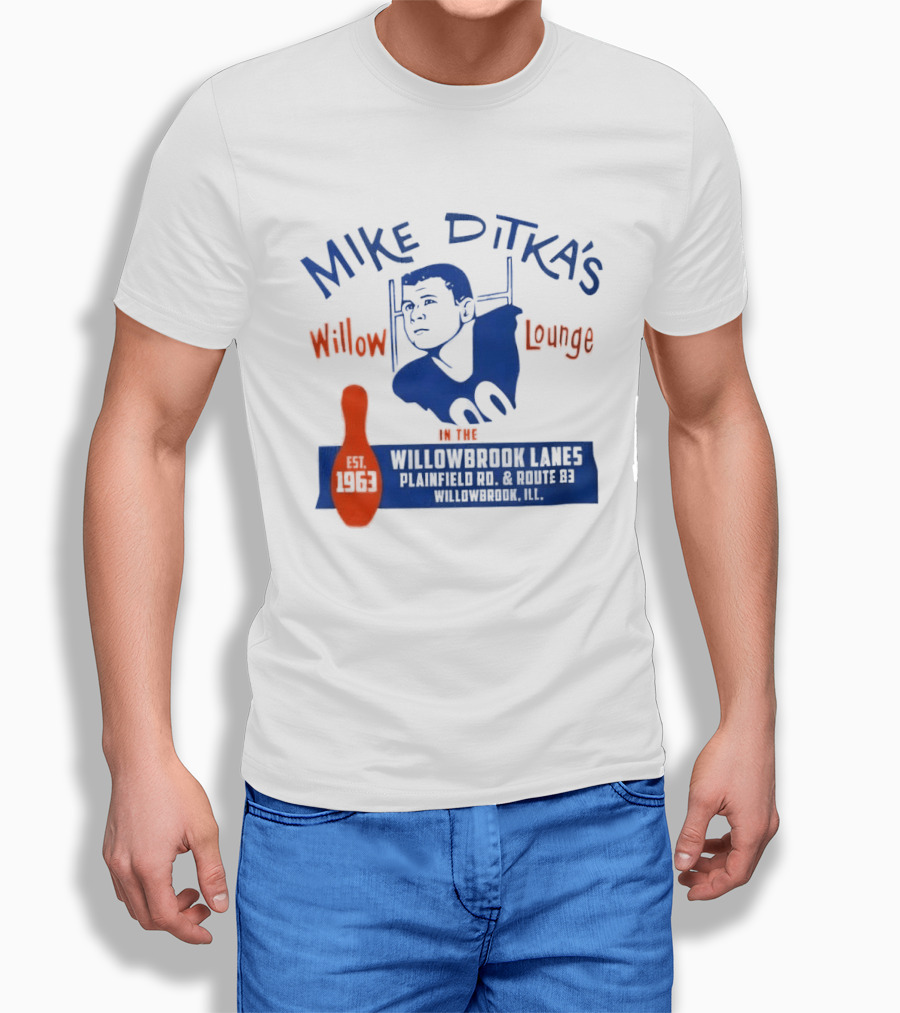 Mike Ditka's Willow Lounge Northwest Highway Chicago Retro Blue And Orange Appeal T-Shirt