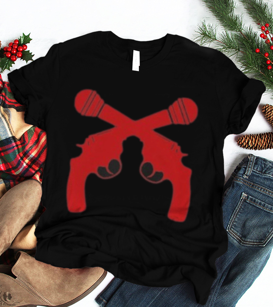 Kill Tony Ask Me About My Big Joke Book Microphones Crossed With Guns T-Shirt