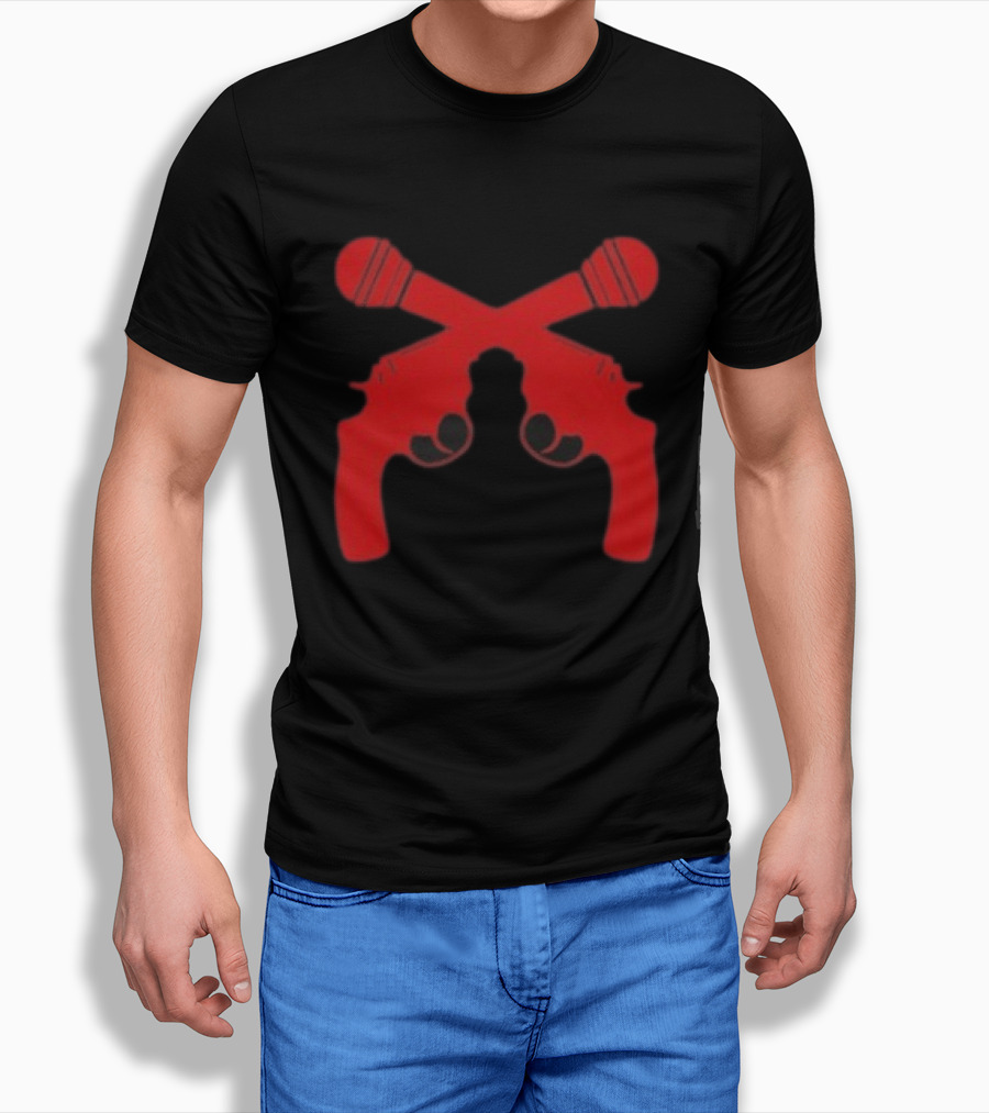 Kill Tony Ask Me About My Big Joke Book Microphones Crossed With Guns T-Shirt