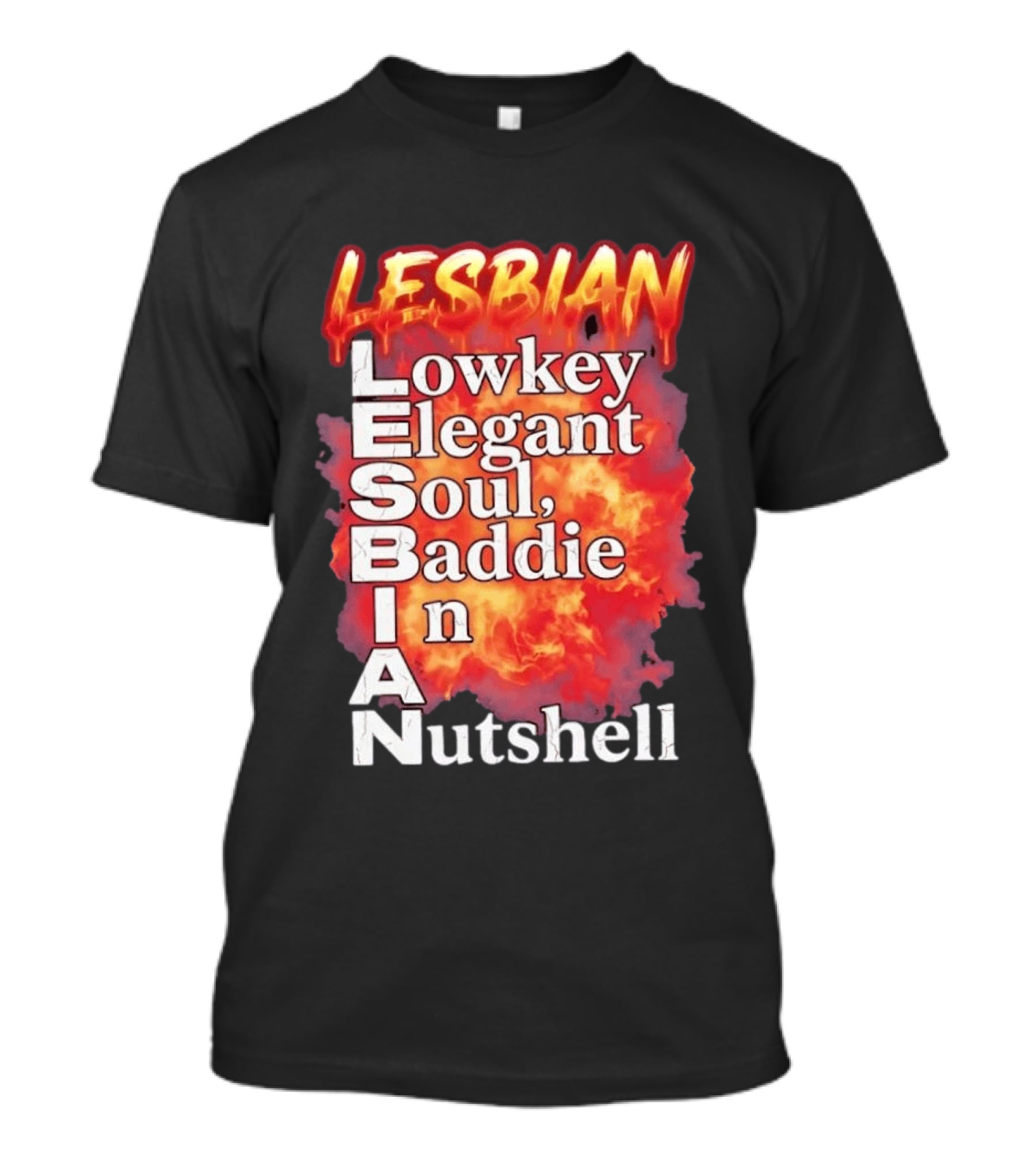 Lesbian Lowkey Elegant Soul Baddie In A Nutshell Fiery T-Shirt