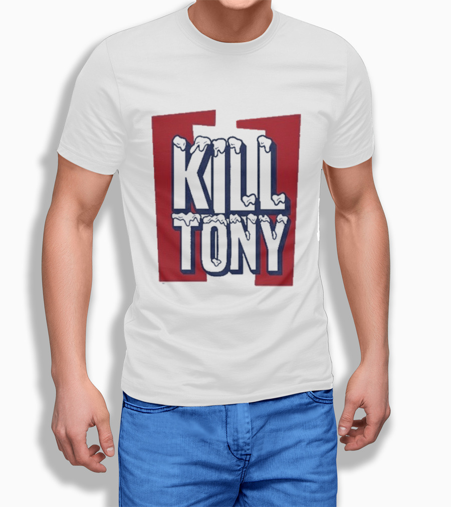 Kill Tony Ice Text Block Style With Red T-Shirt