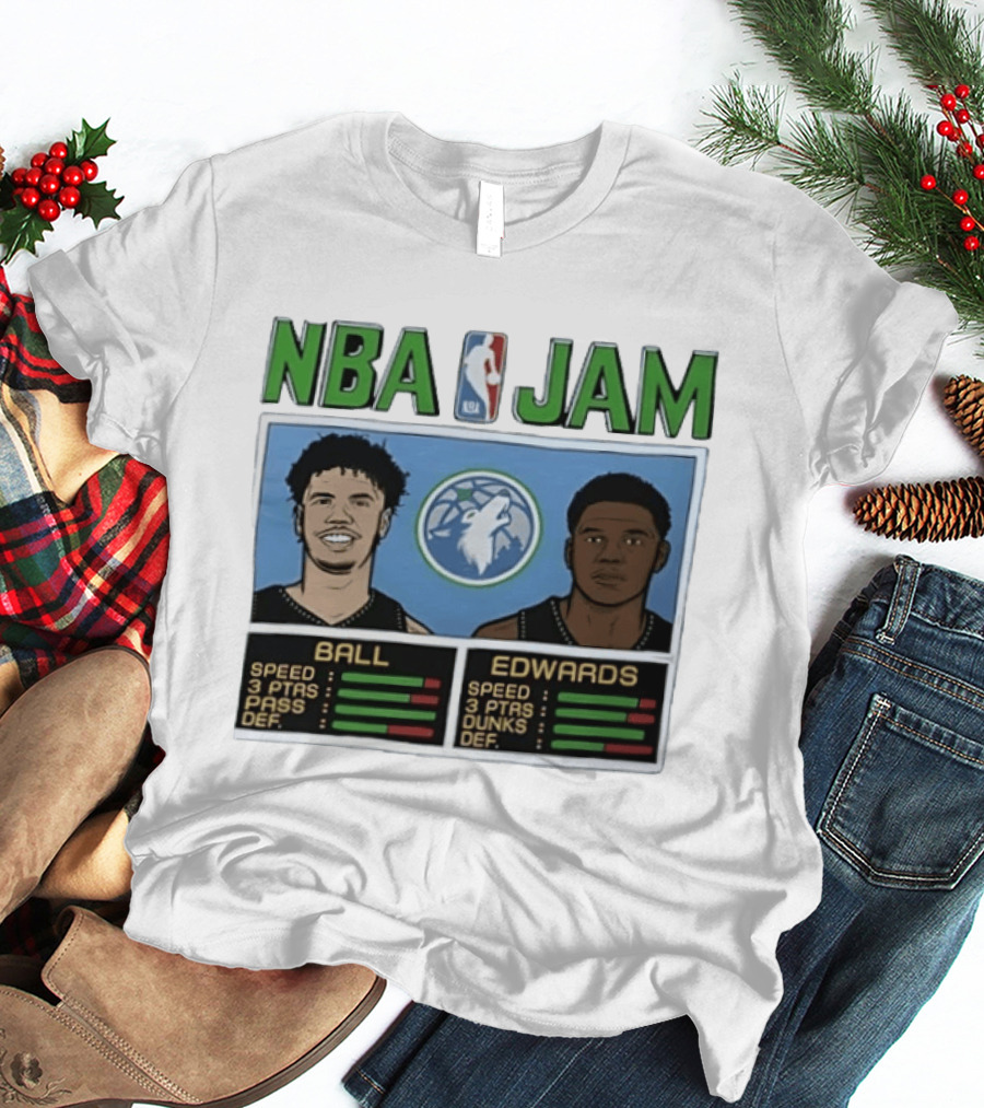 NBA Jam Minnesota Timberwolves LaMelo Ball Anthony Edwards T-Shirt
