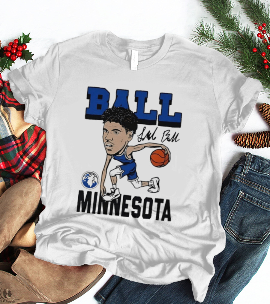 Minnesota Timberwolves LaMelo Ball Basketball Caricature T-Shirt