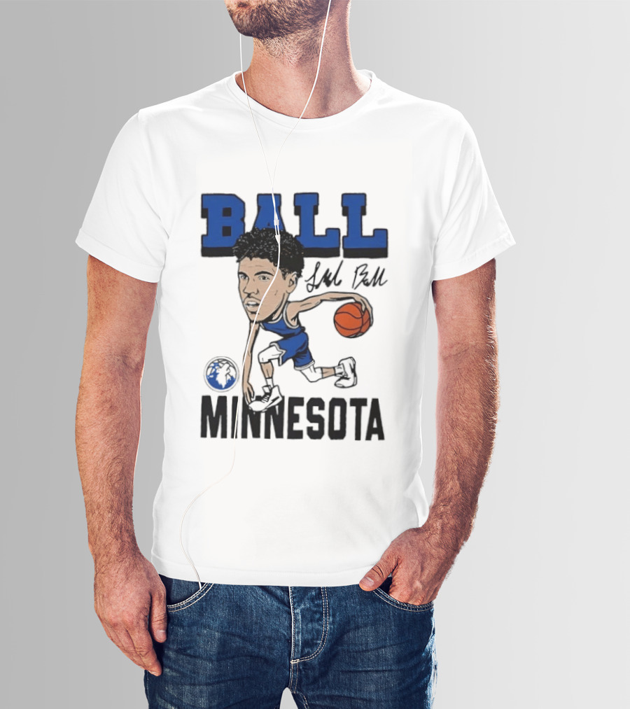 Minnesota Timberwolves LaMelo Ball Basketball Caricature T-Shirt