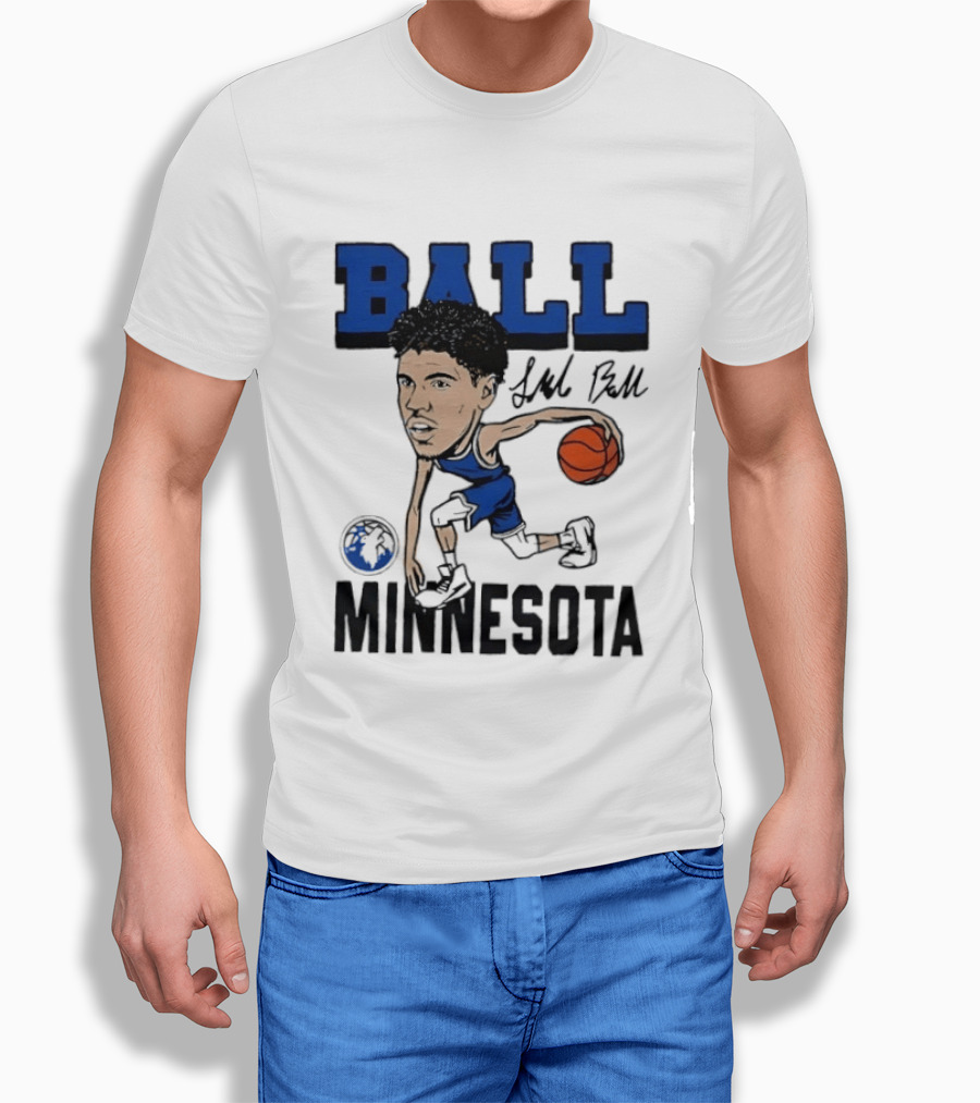 Minnesota Timberwolves LaMelo Ball Basketball Caricature T-Shirt