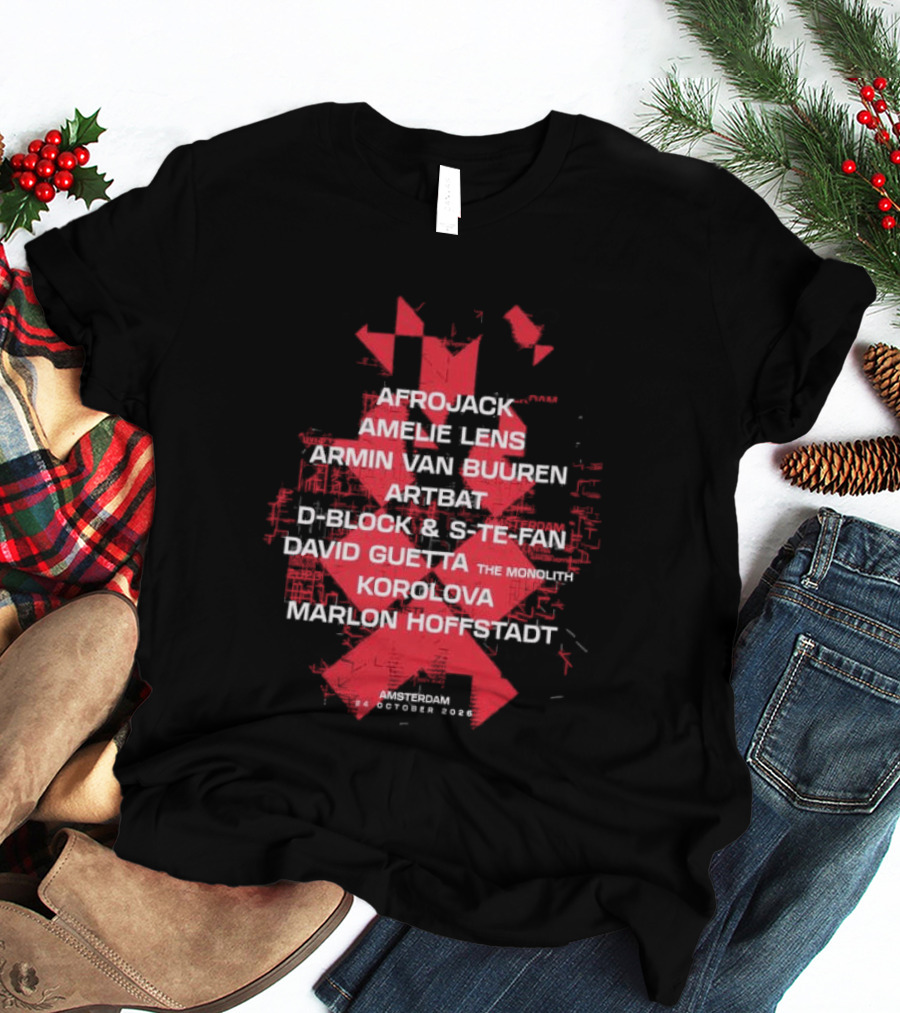 Amf Store 2026 Line Up Afrojack Amelie Lens Armin Van Buuren Artem Kicklock Stefan David Guetta Korolova Marlon Hoffstadt Amsterdam 6 October 2023 T-Shirt