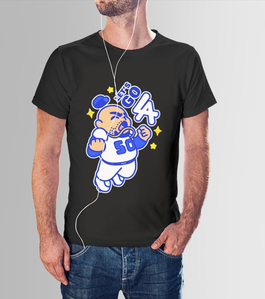 Let's Go LA No 50 Baseball Cartoon Player T-Shirt