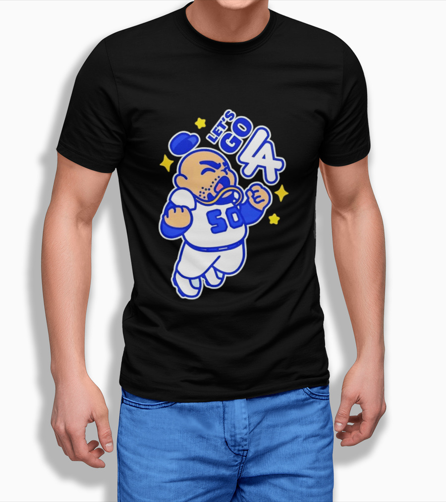 Let's Go LA No 50 Baseball Cartoon Player T-Shirt