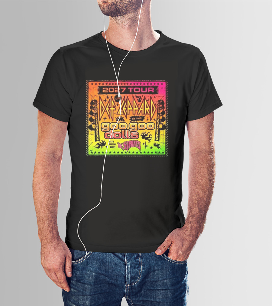 2027 Tour Def Leppard Goo Goo Dolls With Special Guest The Struts Live T-Shirt