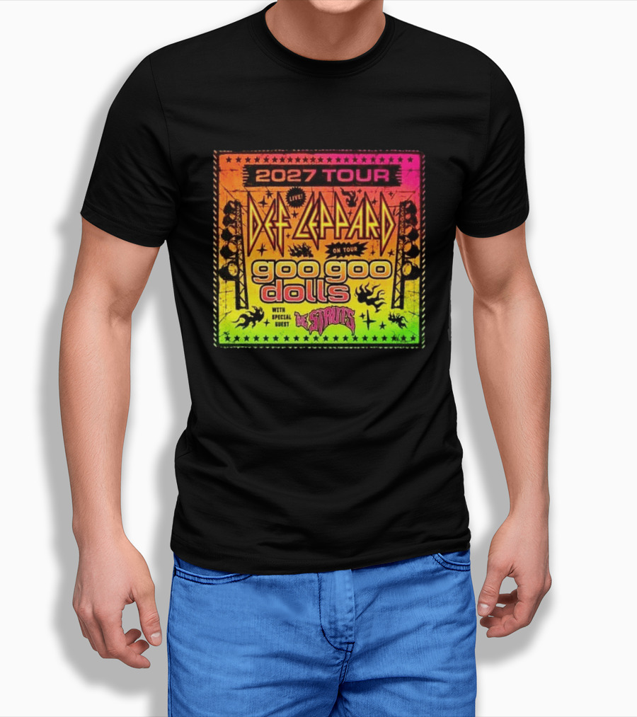 2027 Tour Def Leppard Goo Goo Dolls With Special Guest The Struts Live T-Shirt