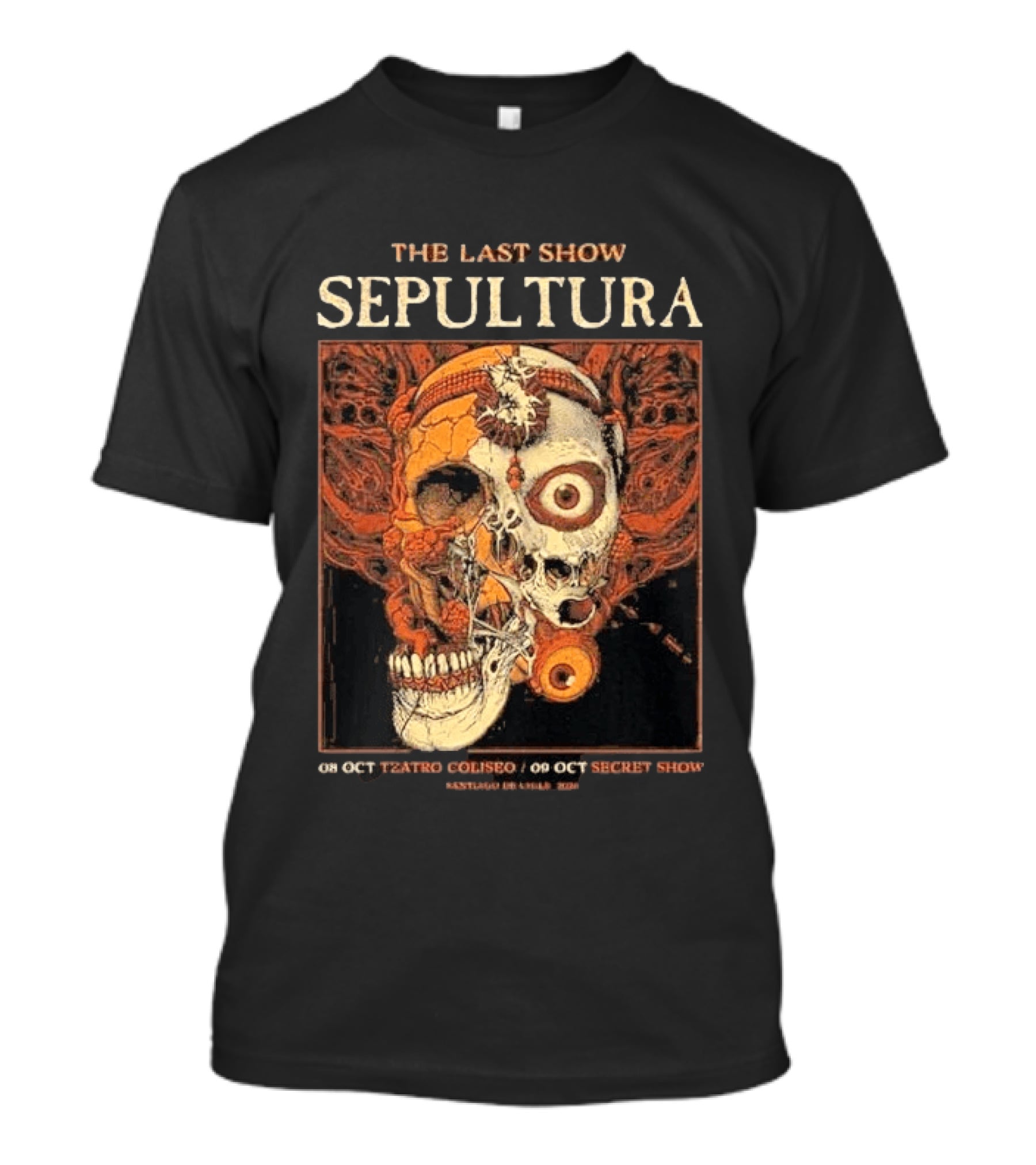 SEPULTURA The Last Show Santiago DE Chile 2026 Teatro Coliseo 40th Anniversary Farewell Tour October 8th And 9th T-Shirt