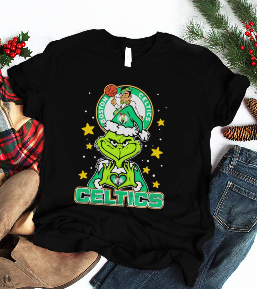 Boston Celtics Christmas The Grinch T-Shirt