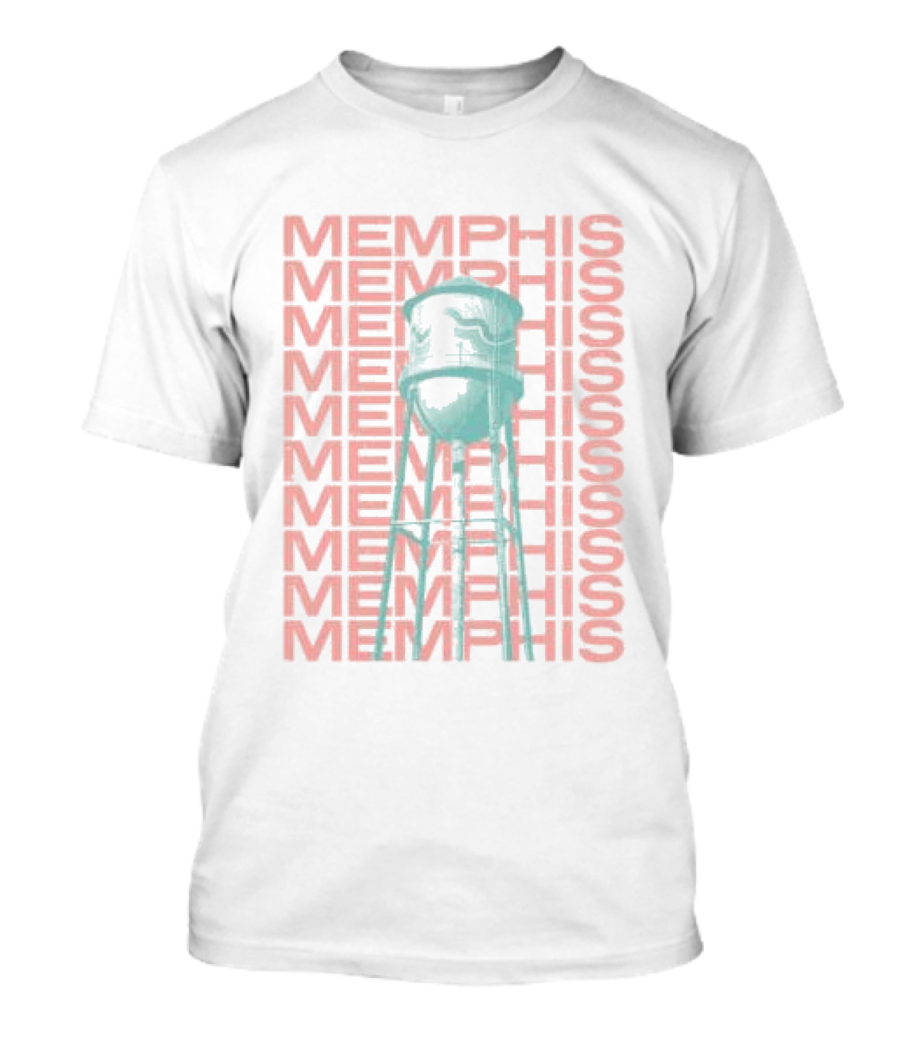 Memphis Halftone Broad Ave Water Tower Choose 901 Store T-Shirt