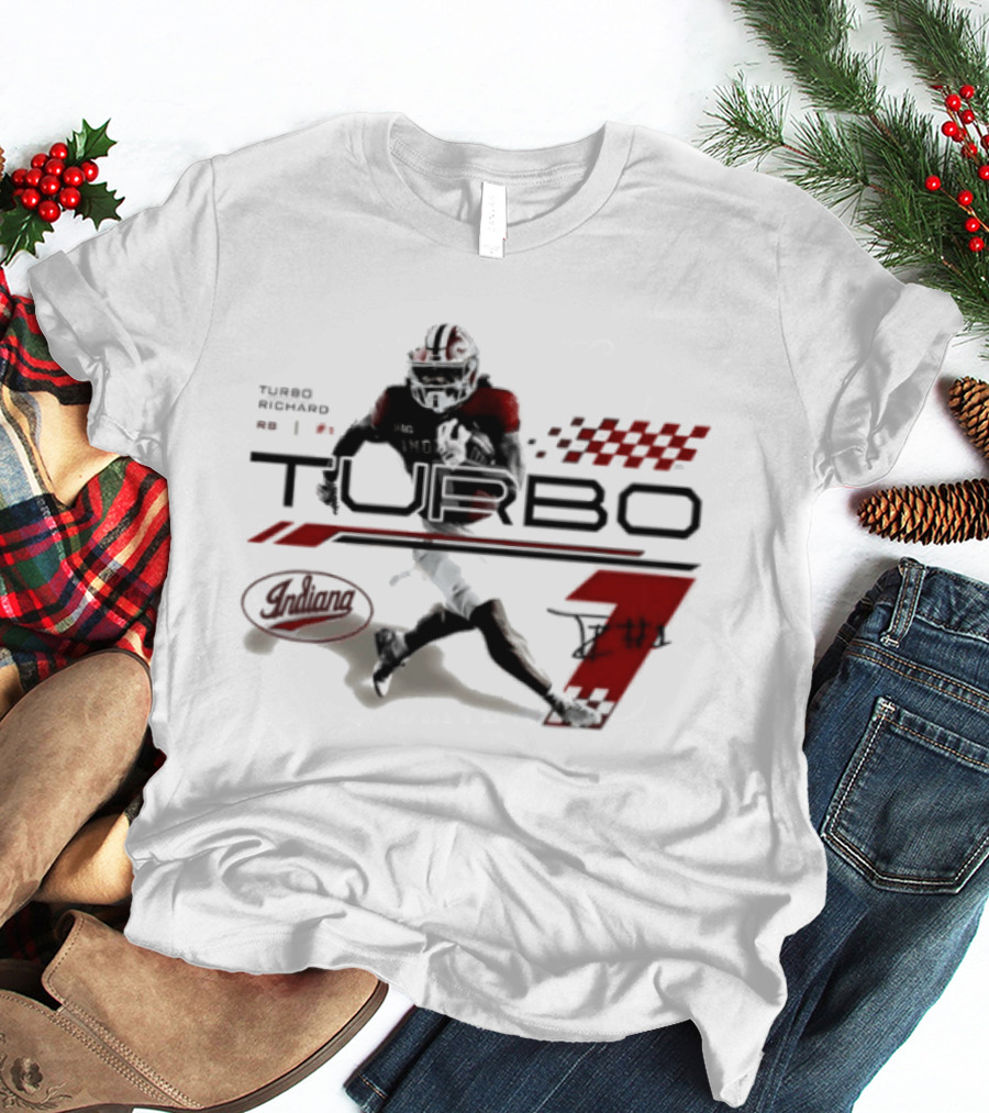 Indiana Hoosiers Turbo Richard Football Graphics Racing T-Shirt