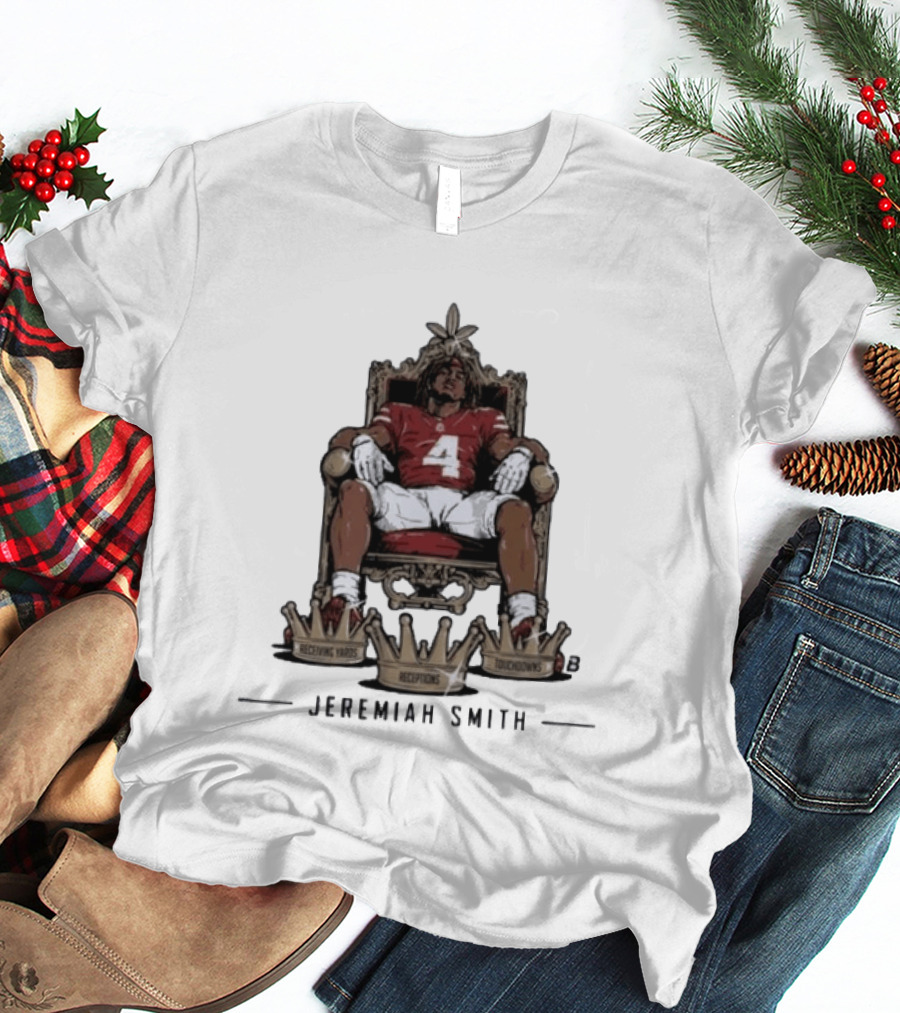 Ohio State Football Jeremiah Smith Triple Crown Receiving Yards Receptions Touchdowns T-Shirt