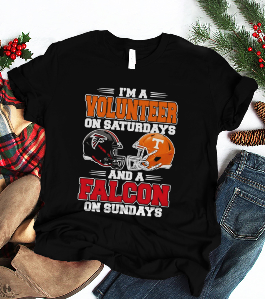 I'm A Volunteer On Saturdays And A Falcon On Sundays Football Helmets T-Shirt
