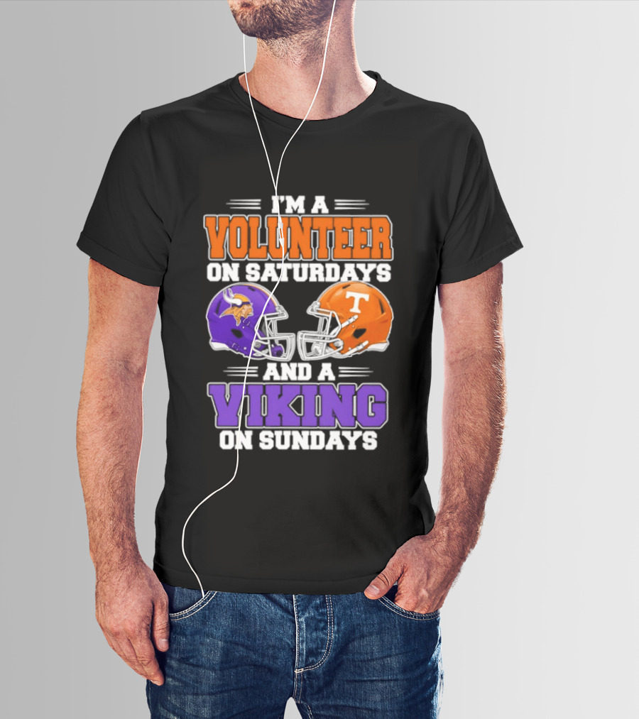 I'm A Volunteer On Saturdays And A Viking On Sundays Football Helmets T-Shirt