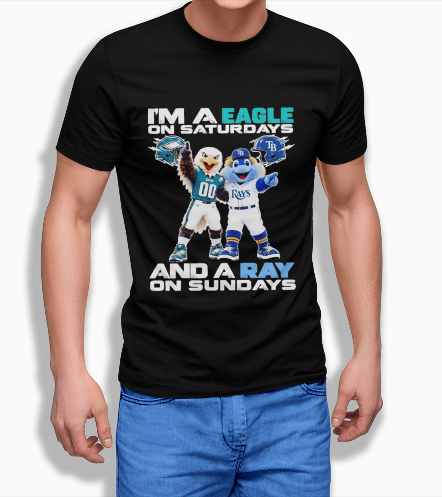 Philadelphia Eagles Saturdays Tampa Bay Rays Sundays Mascots T-Shirt