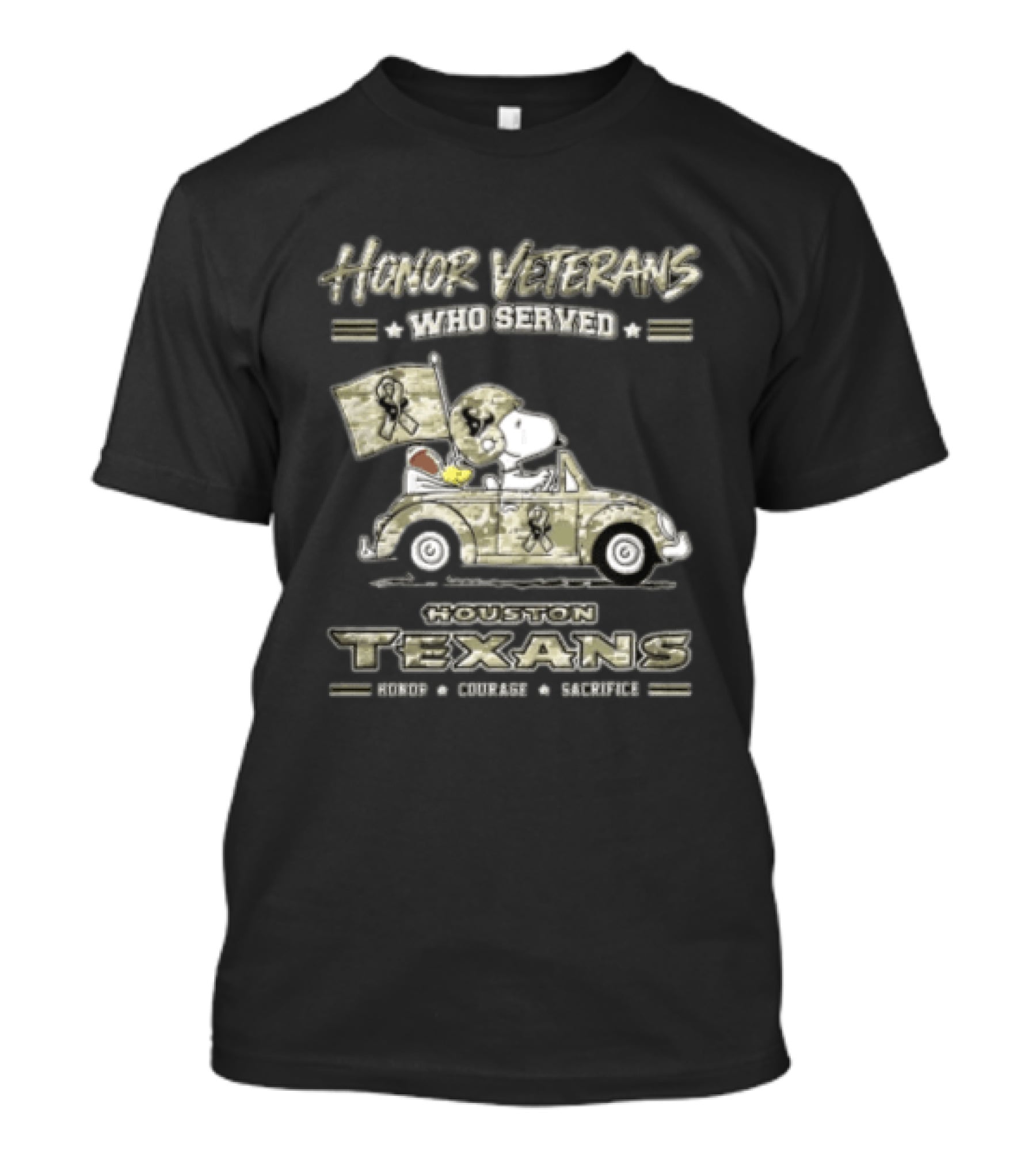 Houston Texans Peanuts Honor Veterans Who Served T-Shirt