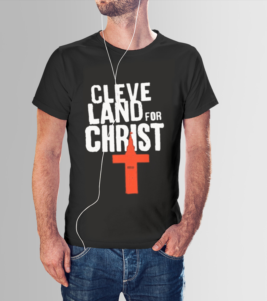 Cleveland For Christ Orange And Brown Terminal Tower Cross T-Shirt