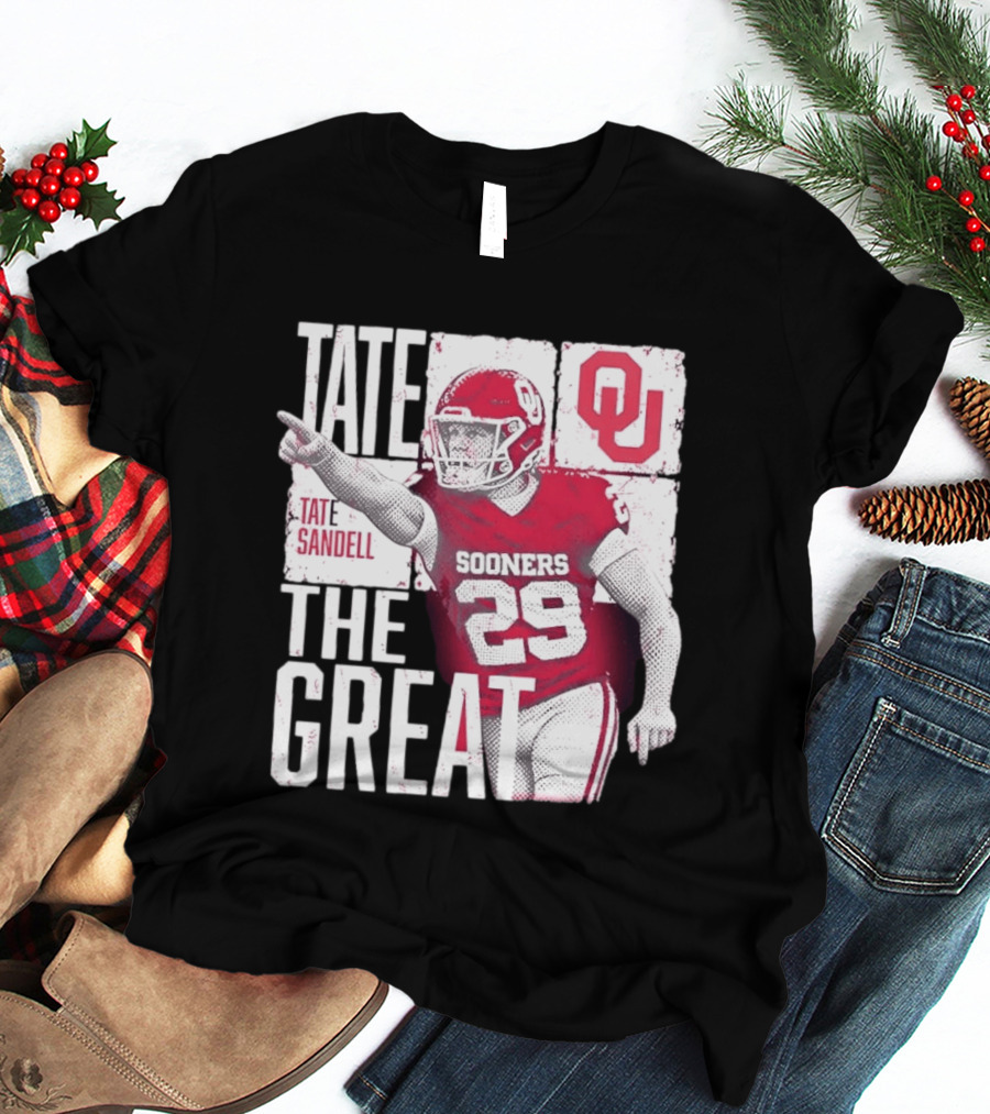 Tate Sandell No 29 Oklahoma Sooners Football Tate The Great T-Shirt