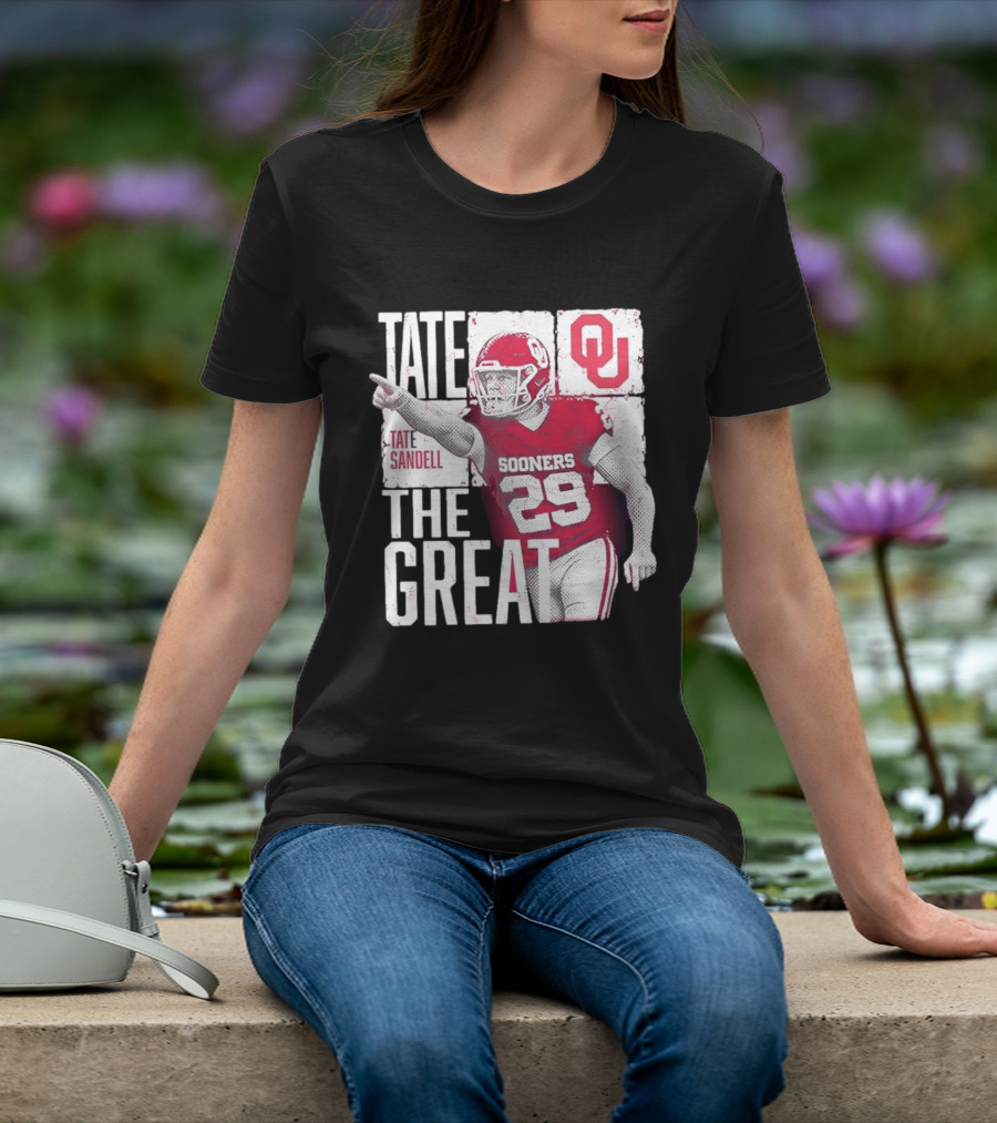 Tate Sandell No 29 Oklahoma Sooners Football Tate The Great T-Shirt