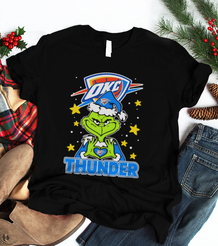 OKC Thunder NBA Christmas Grinch T-Shirt