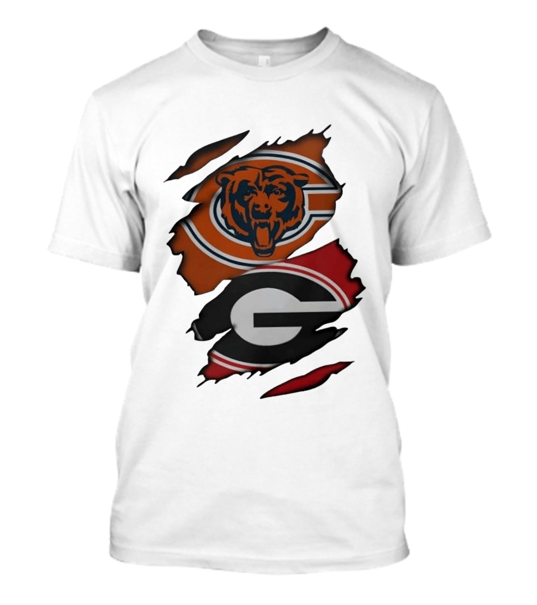 Chicago Bears Georgia Bulldogs Ripped Mesh T-Shirt