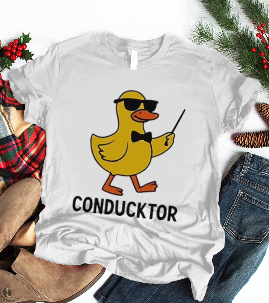 Duck Conductor With Sunglasses And Bow Tie Conducktor T-Shirt