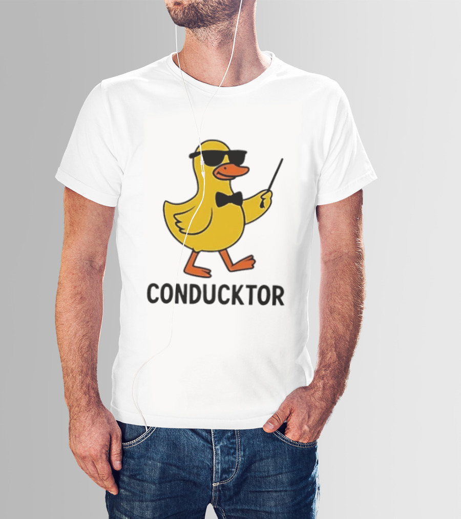 Duck Conductor With Sunglasses And Bow Tie Conducktor T-Shirt