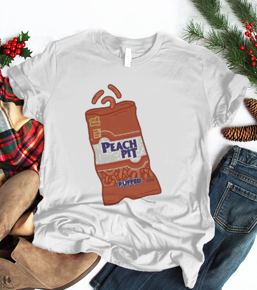 Peach Pit Puffed Snack Bag Cheesie Guys Party Pack 420g T-Shirt