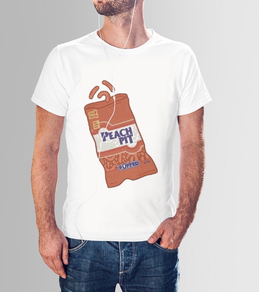 Peach Pit Puffed Snack Bag Cheesie Guys Party Pack 420g T-Shirt