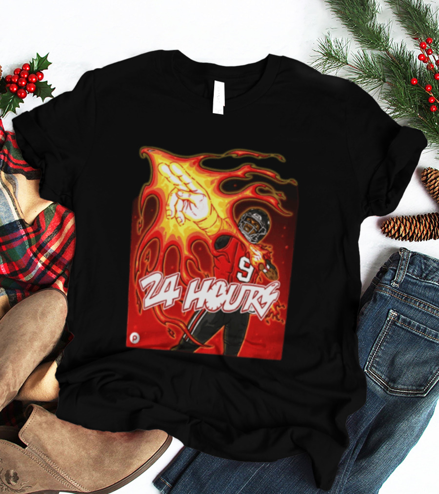 24 Hours Michael Penix Jr Atlanta Falcons NCAA Football 9 Flame T-Shirt
