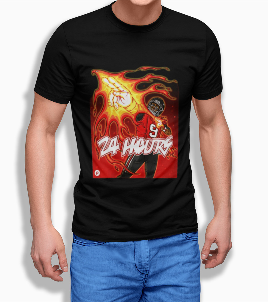 24 Hours Michael Penix Jr Atlanta Falcons NCAA Football 9 Flame T-Shirt