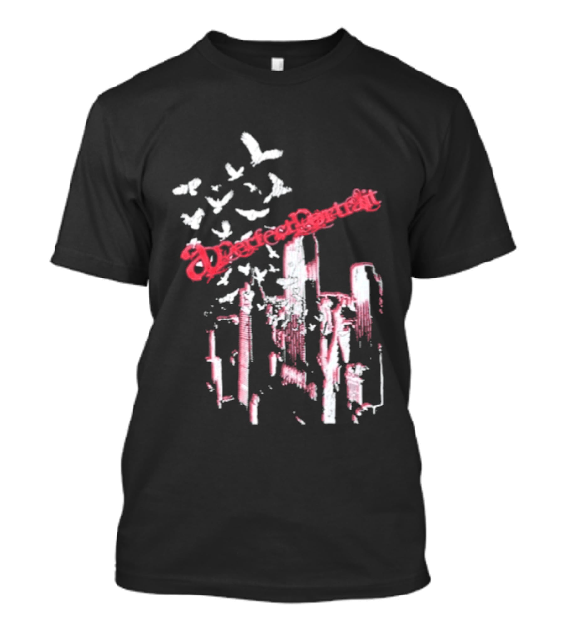 A Perfect Cityside Urban Skyline And Birds T-Shirt