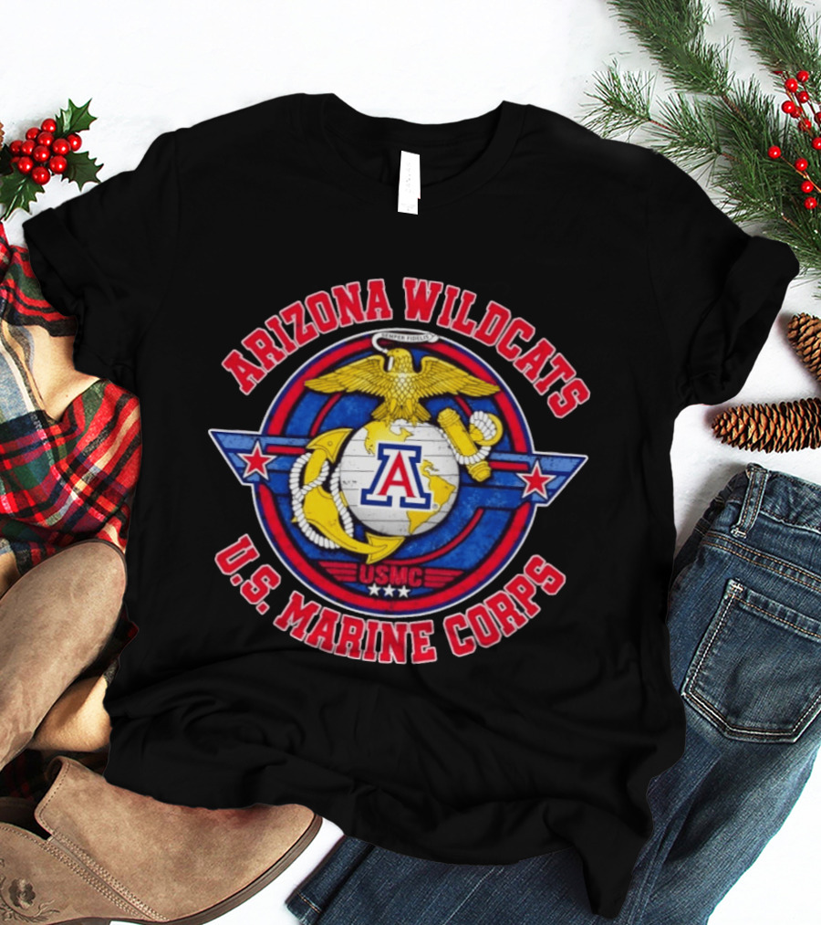 Arizona Wildcats US Marine Corps USMC Semper Fidelis T-Shirt