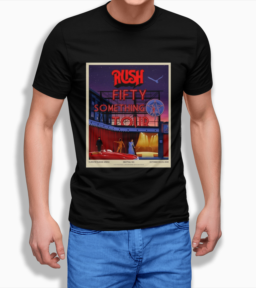 Rush Fifty Something Tour Climate Pledge Arena Seattle WA October 10 12 2026 T-Shirt