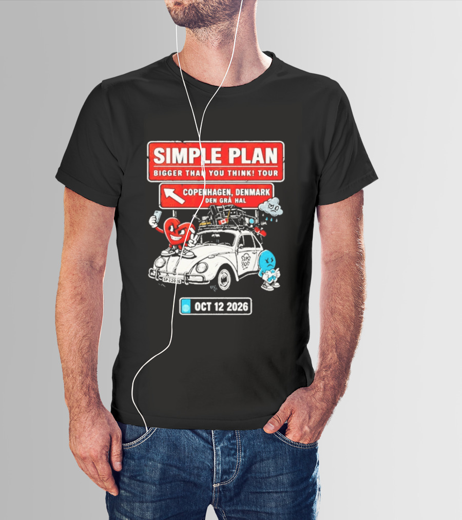 Simple Plan Bigger Than You Think Tour Copenhagen Denmark Oct 12 2026 T-Shirt