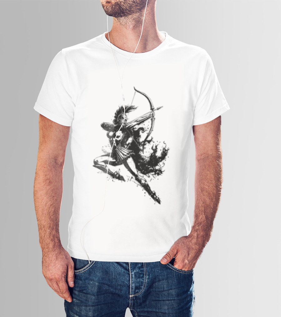 Female Spartan Warrior Archer Helmet T-Shirt
