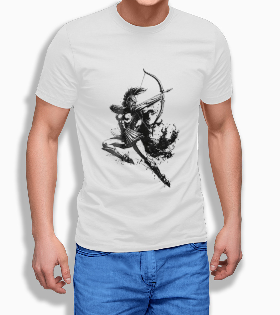 Female Spartan Warrior Archer Helmet T-Shirt