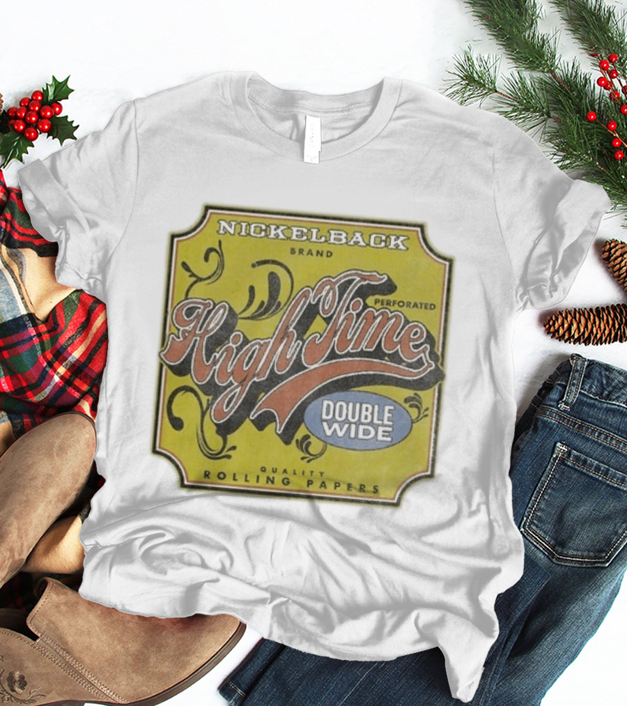 Nickelback Brand High Time Perforated Double Wide Rolling Papers T-Shirt
