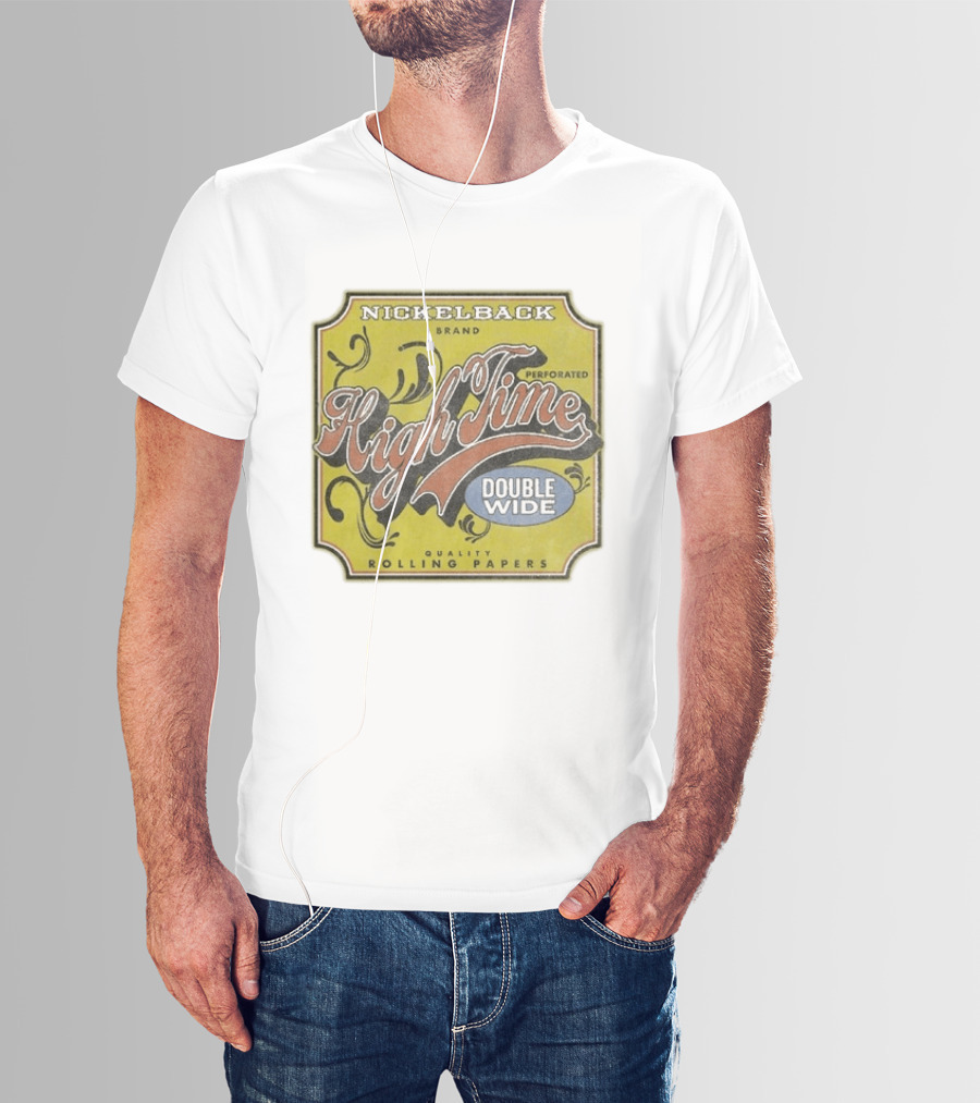 Nickelback Brand High Time Perforated Double Wide Rolling Papers T-Shirt