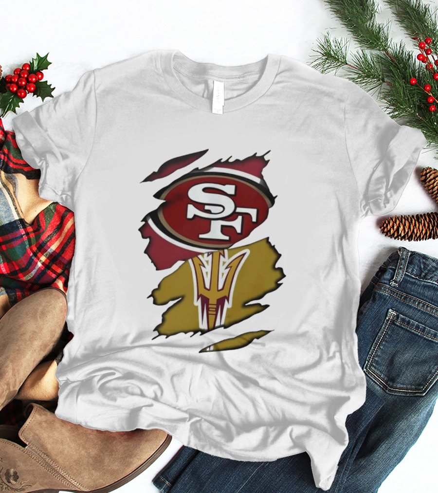 San Francisco 49ers Arizona State Sun Devils SF ASU Collaboration T-Shirt